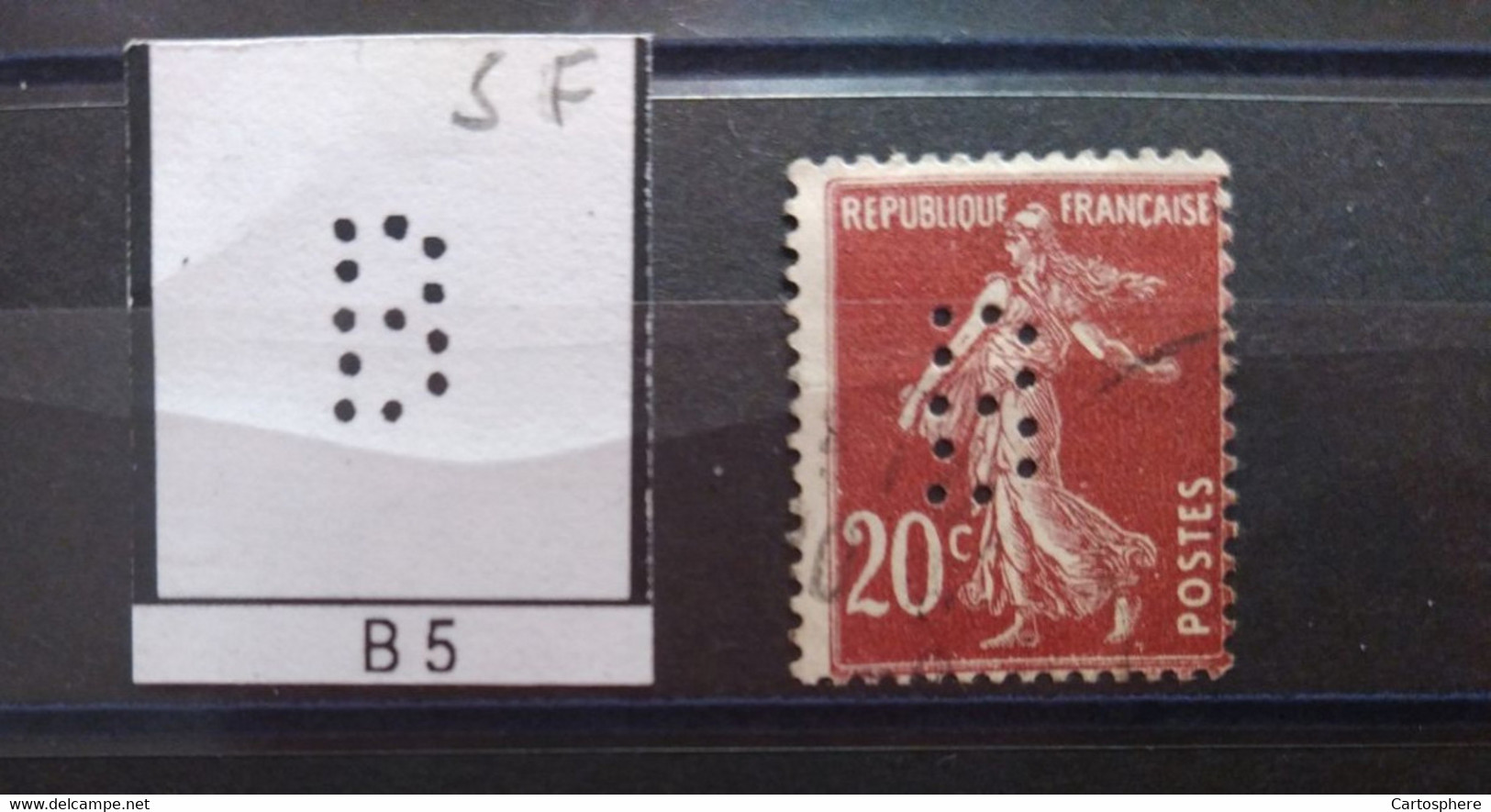 FRANCE B 5 TIMBRE  INDICE 6 SUR 139  PERFORE PERFORES PERFIN PERFINS PERFO PERFORATION PERFORIERT - Used Stamps