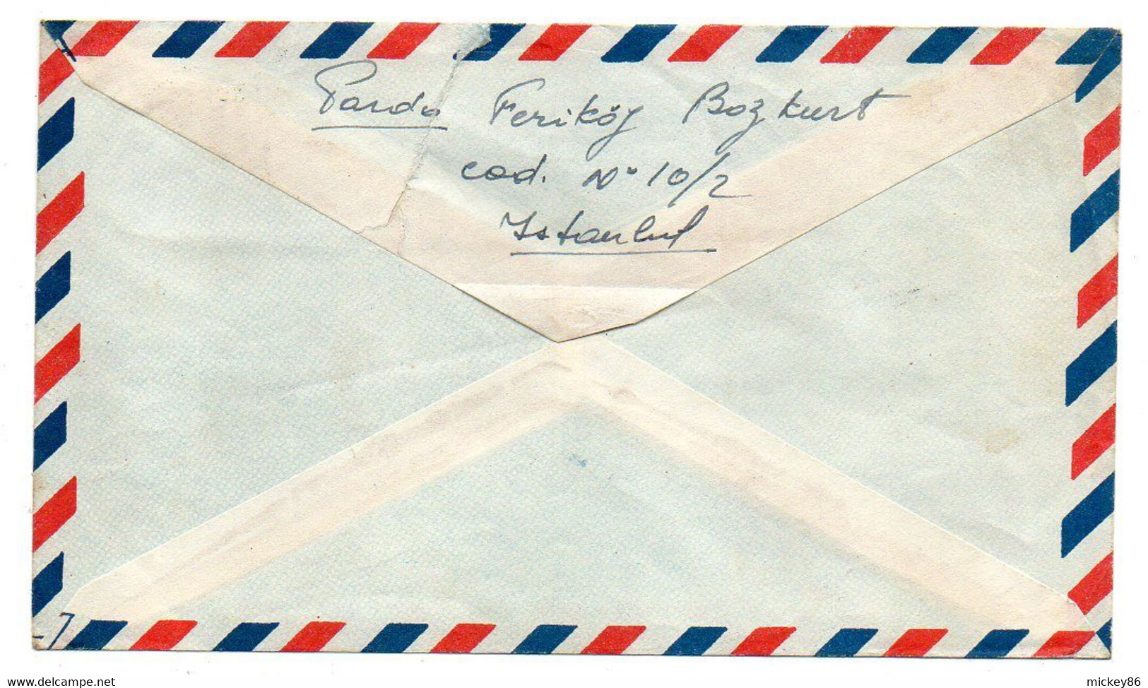 Turquie--1954--lettre ISTANBUL  Pour PARIS--75 (France) --timbre ( Avion)--cachet - 27-11-54 - Briefe U. Dokumente