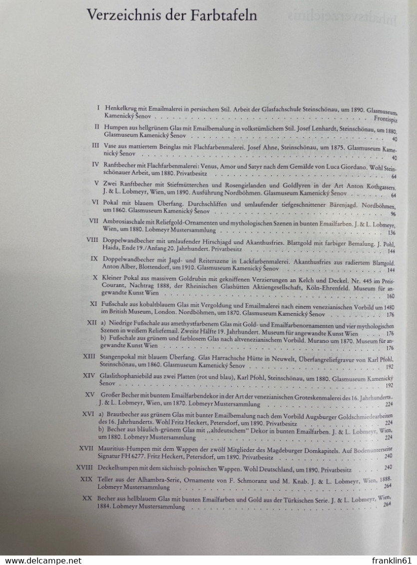 Glas Des Historismus : Kunst- Und Gebrauchsgläser Des 19. Jahrhunderts. - Sonstige & Ohne Zuordnung