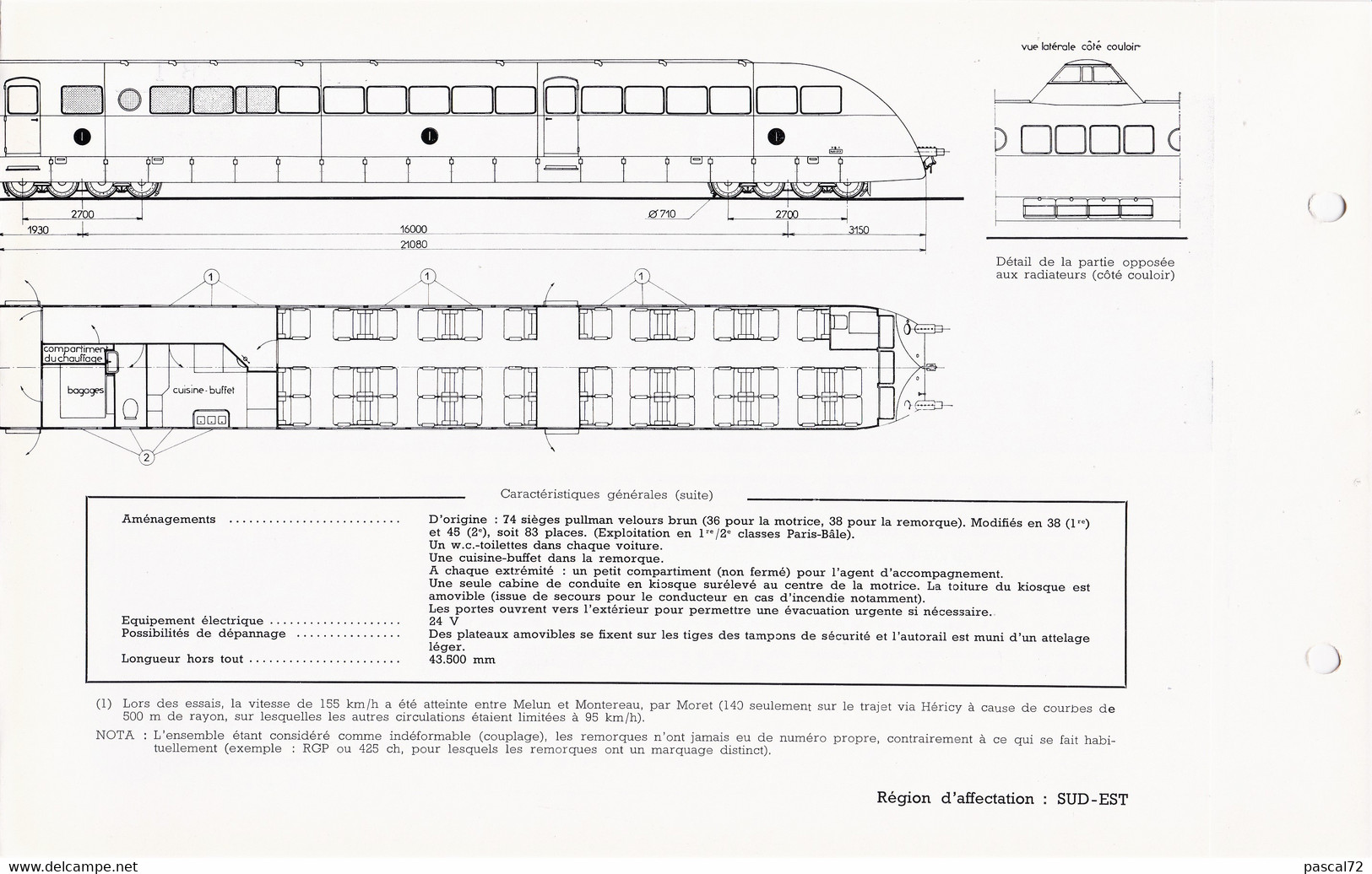 XB 1 FICHE DOCUMENTAIRE DOUBLE LOCO REVUE N° 462/463 DECEMBRE 1973 - French