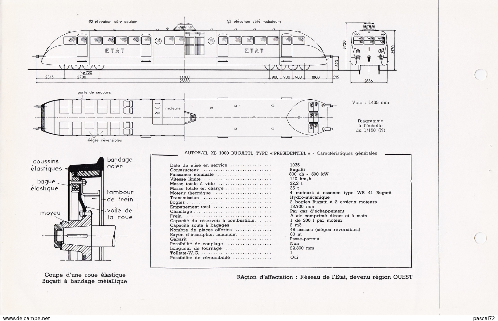 XB 1000 FICHE DOCUMENTAIRE LOCO REVUE N° 236 DECEMBRE 1968 - Francese