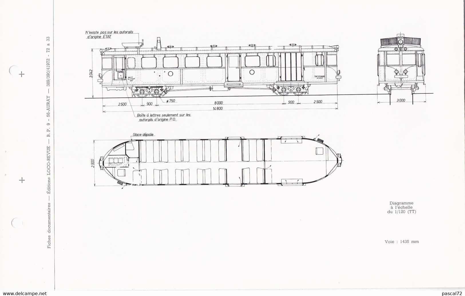 XC 11000 FICHE DOCUMENTAIRE DOUBLE LOCO REVUE N° 389/390 AVRIL 1972 - Français