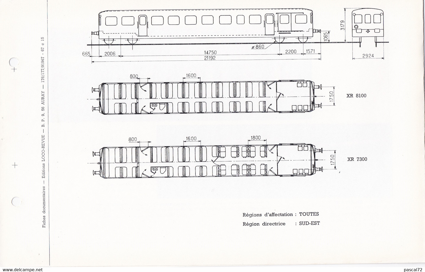 XR 7300 7800 & 8100 FICHE DOCUMENTAIRE DOUBLE LOCO REVUE N° 176/177 SEPTEMBRE 1967 - Français