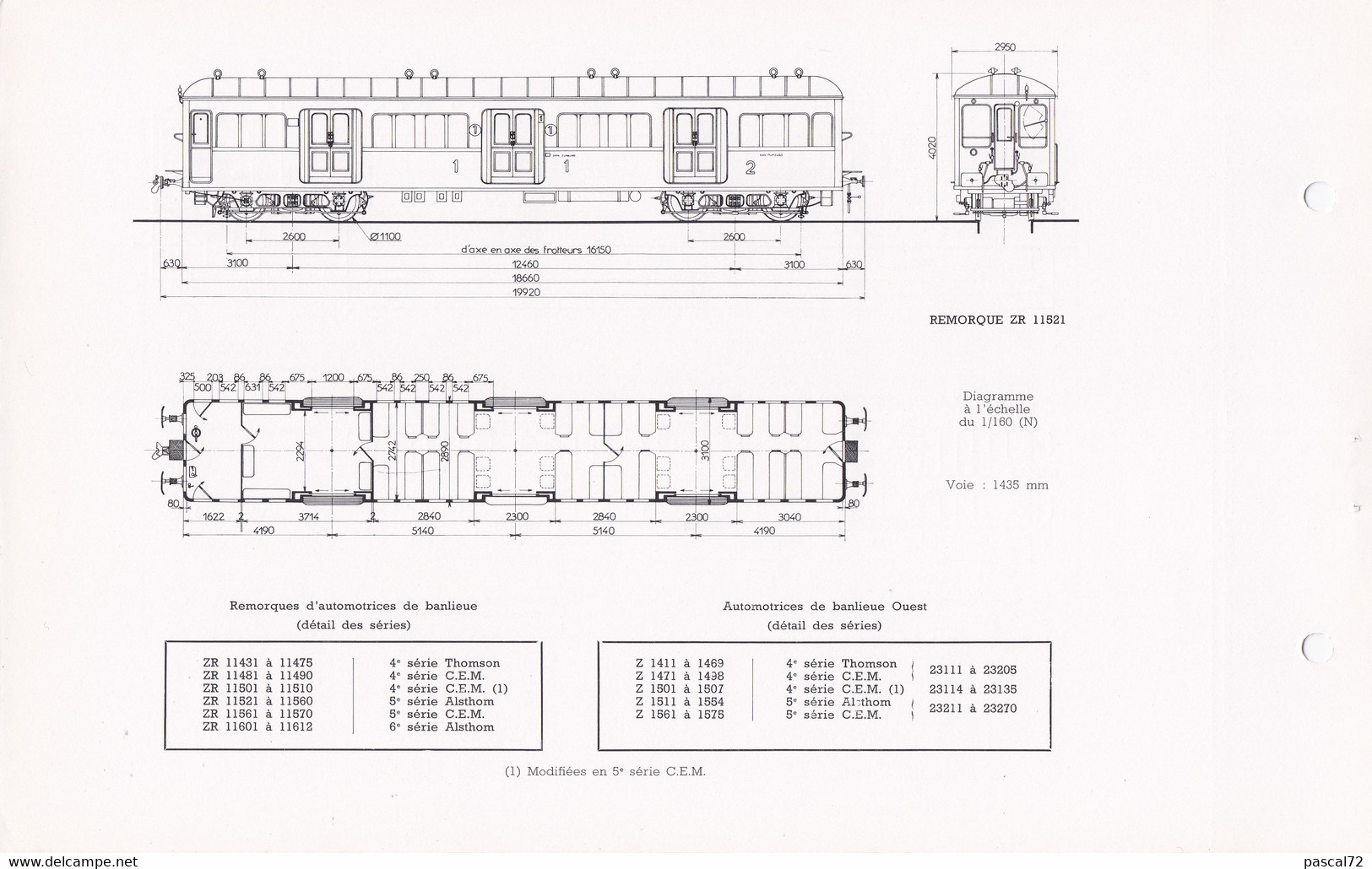 Z 1411 & 1511 FICHE DOCUMENTAIRE DOUBLE LOCO REVUE N° 413/414 OCTOBRE 1972 - Frans