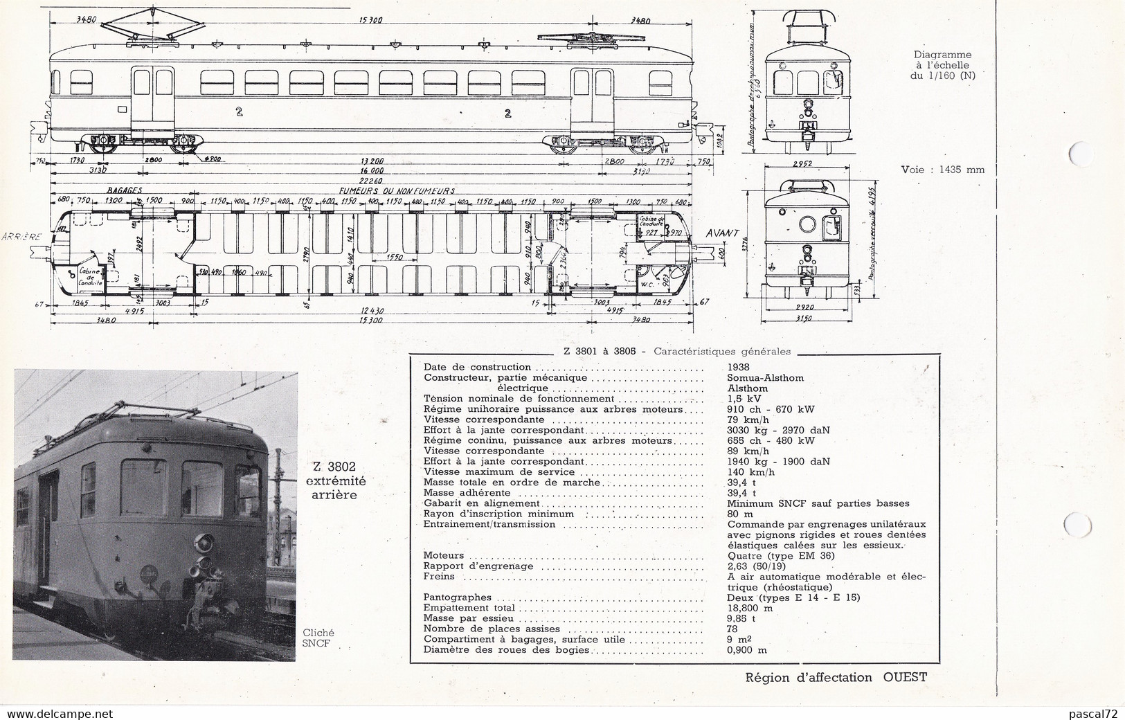 Z 3800 FICHE DOCUMENTAIRE LOCO REVUE N° 185 DECEMBRE 1967 - Francés