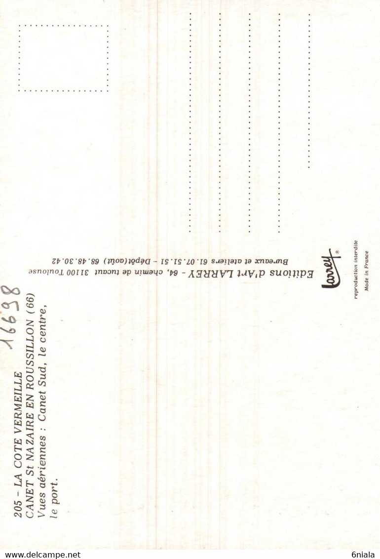 16698  CANET Saint Nazaire En  Roussillon Vues Aériennes Canet Sud Le Centre Le Port        ( 2 Scans )  66 - Canet En Roussillon