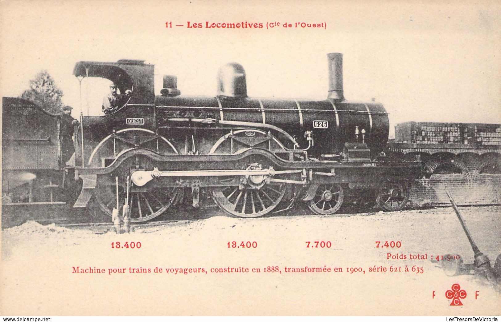 CPA France Transport - Les Locomotives Ouest - 11 - Machine N°626 - Treinen