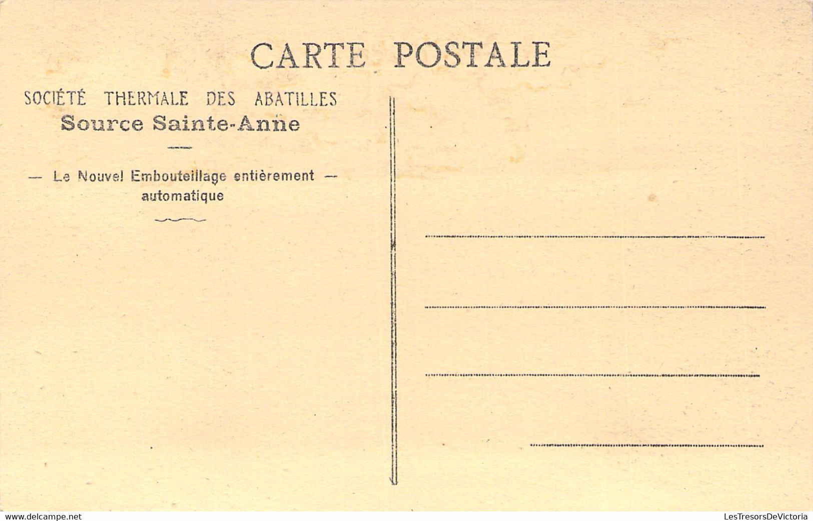 CPA INDUSTRIE - Société Thermale Des Abatilles - Le Nouvel Embouteillage Entièrement Automatique - Industrie