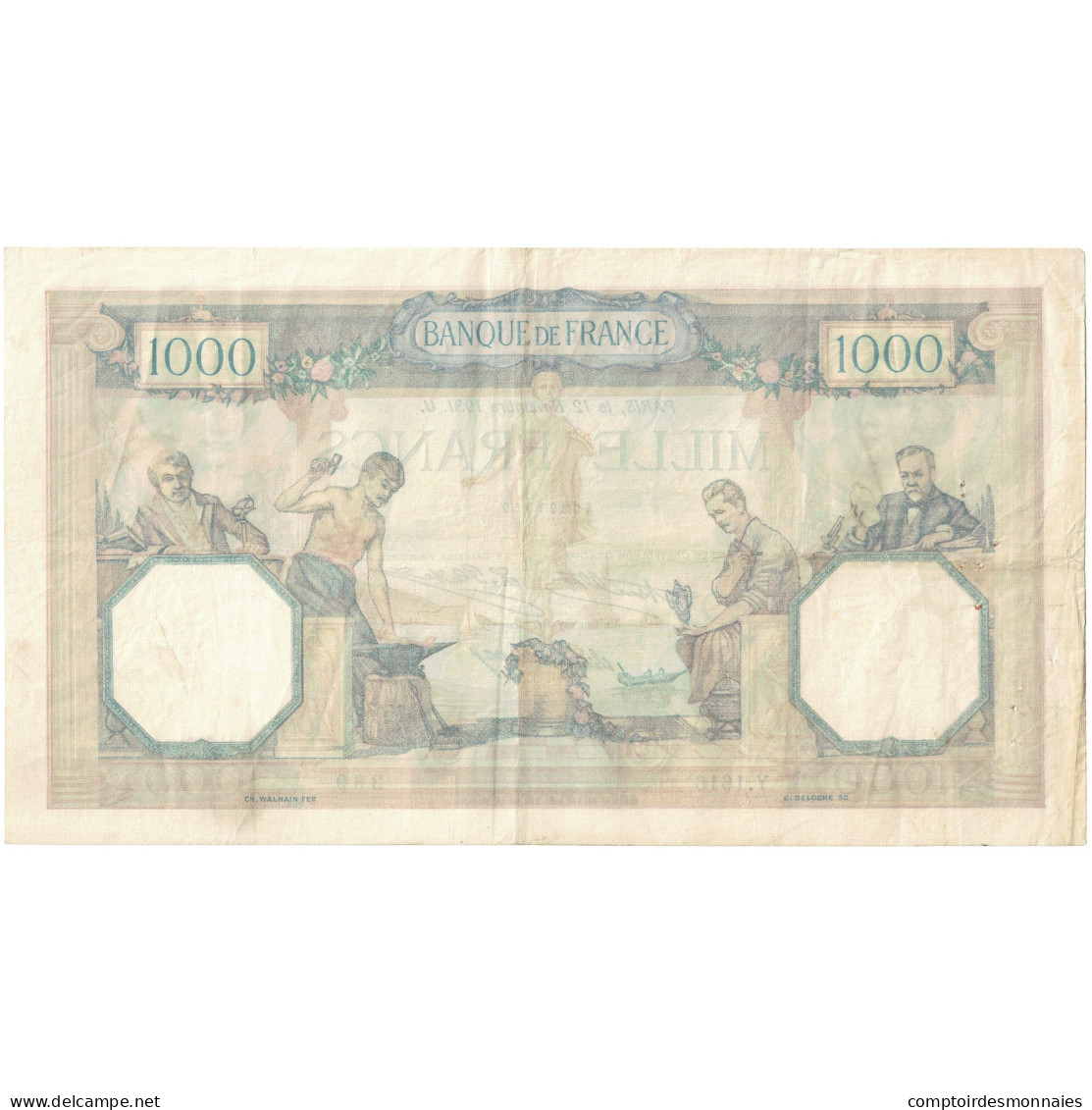 France, 1000 Francs, 1931, Y.1616 369, TTB, Fayette:37.06, KM:79b - 1 000 F 1927-1940 ''Cérès Et Mercure''