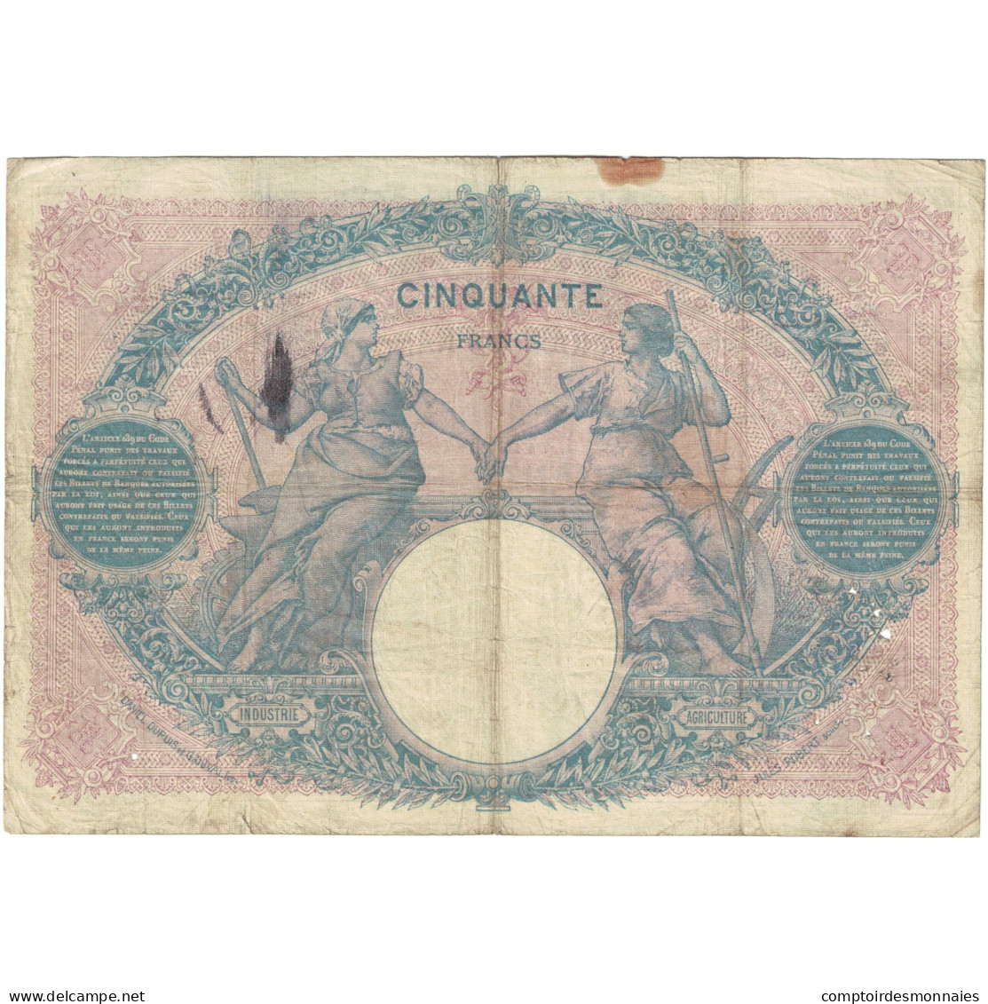 France, 50 Francs, 1906, D.2967 394, B, Fayette:14.18, KM:64d - 50 F 1889-1927 ''Bleu Et Rose''
