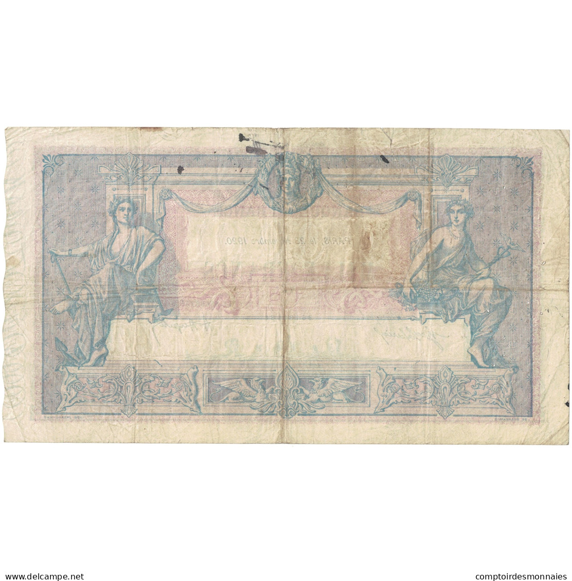 France, 1000 Francs, Bleu Et Rose, 1921, M.1448 936, TB, Fayette:36.36, KM:67i - 1 000 F 1889-1926 ''Bleu Et Rose''