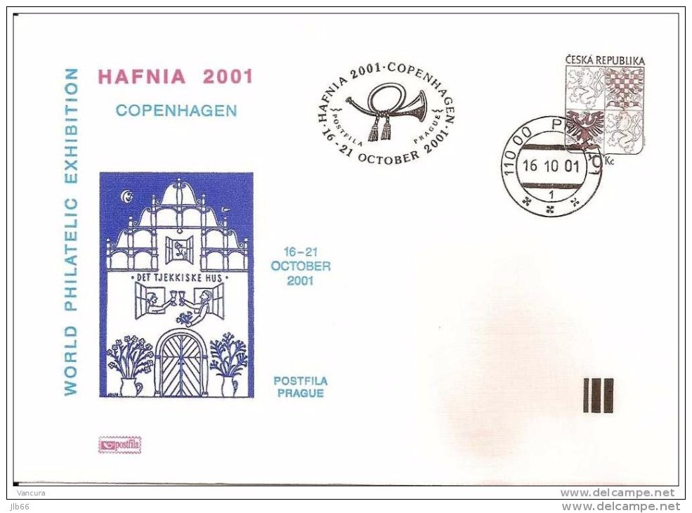 2001 COB 5  P1 Oblitéré - Hafnia Copenhague Maison Tchèque - Enveloppes