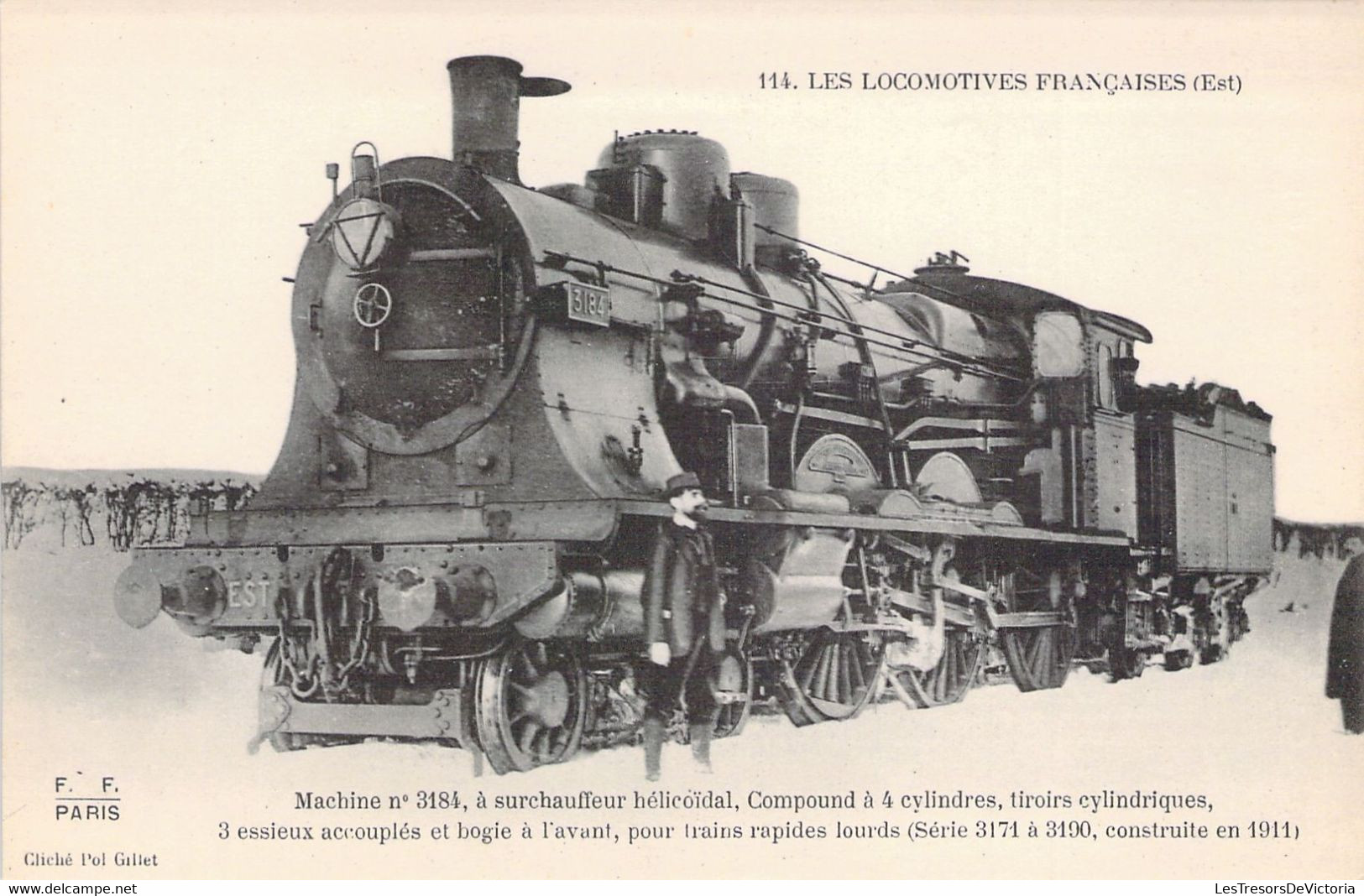 CPA TRANSPORT - LOCOMOTIVE Française EST - 114 - Machine N°3184 - FF PARIS - Treinen