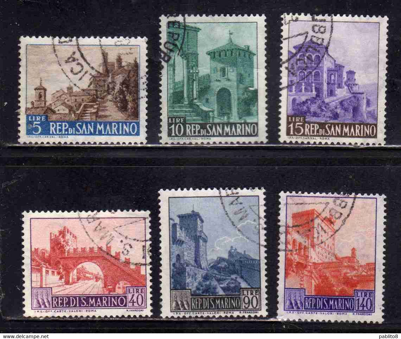 REPUBBLICA DI SAN MARINO 1966 VEDUTE VIEWS SERIE COMPLETA COMPLETE SET USATA USED OBLITERE' - Gebruikt