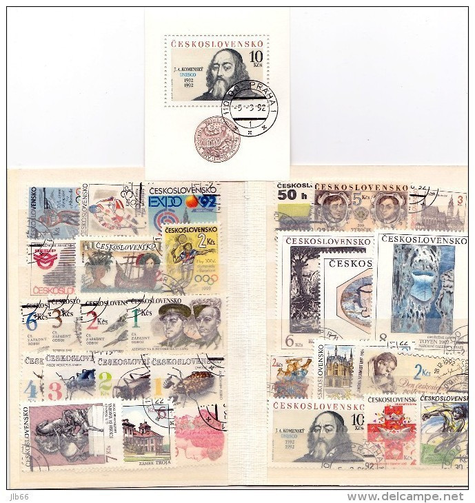 Année 1992 Complète YT 2909 / 2936 BF 89  Oblitéré / Mi 3109 / 3137  Block 96 Used - Volledig Jaar