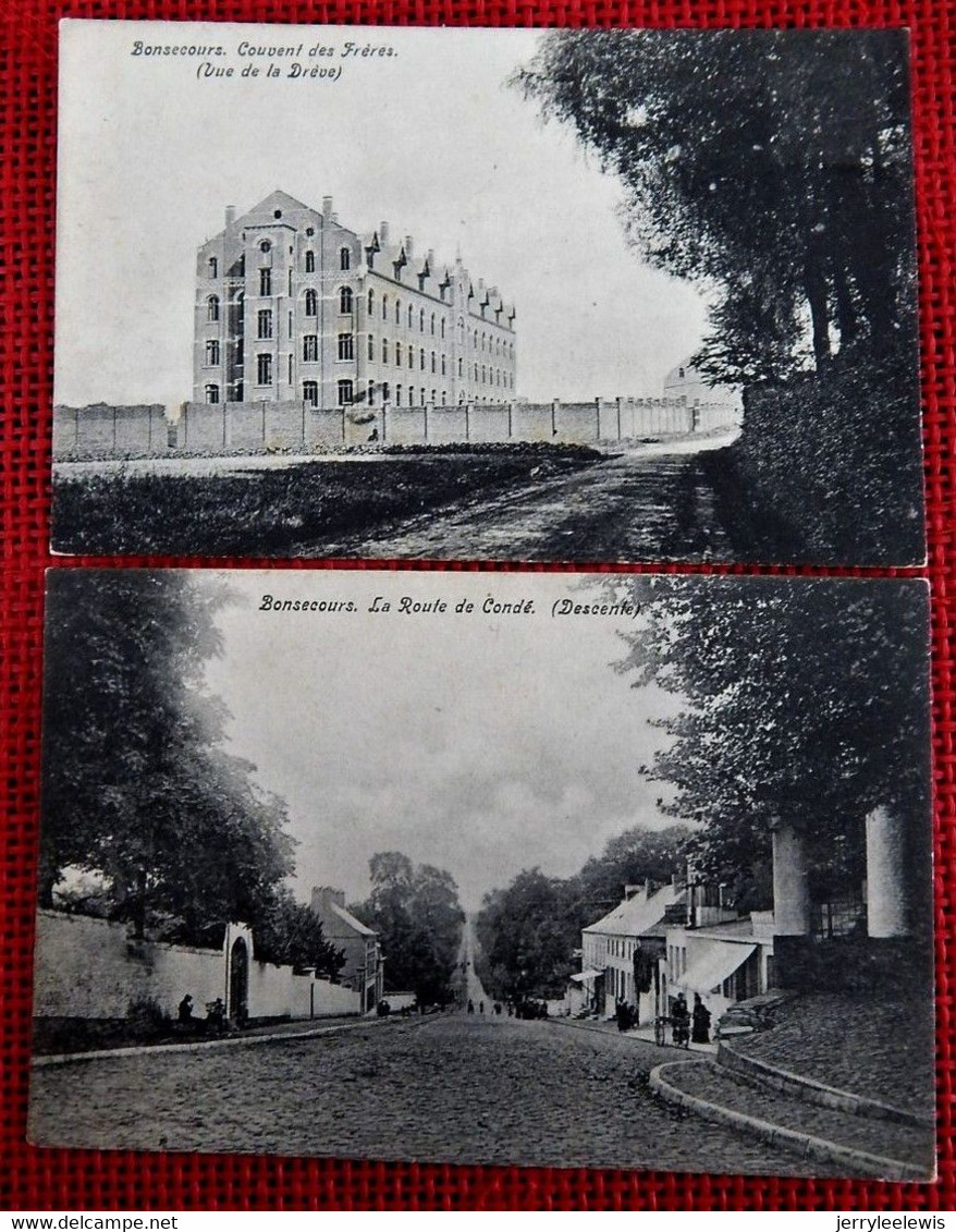 BONSECOURS  - 4 CARTES : La Grand Rue, Panorama, La Route De Condé, Couvent Des Frères - Péruwelz