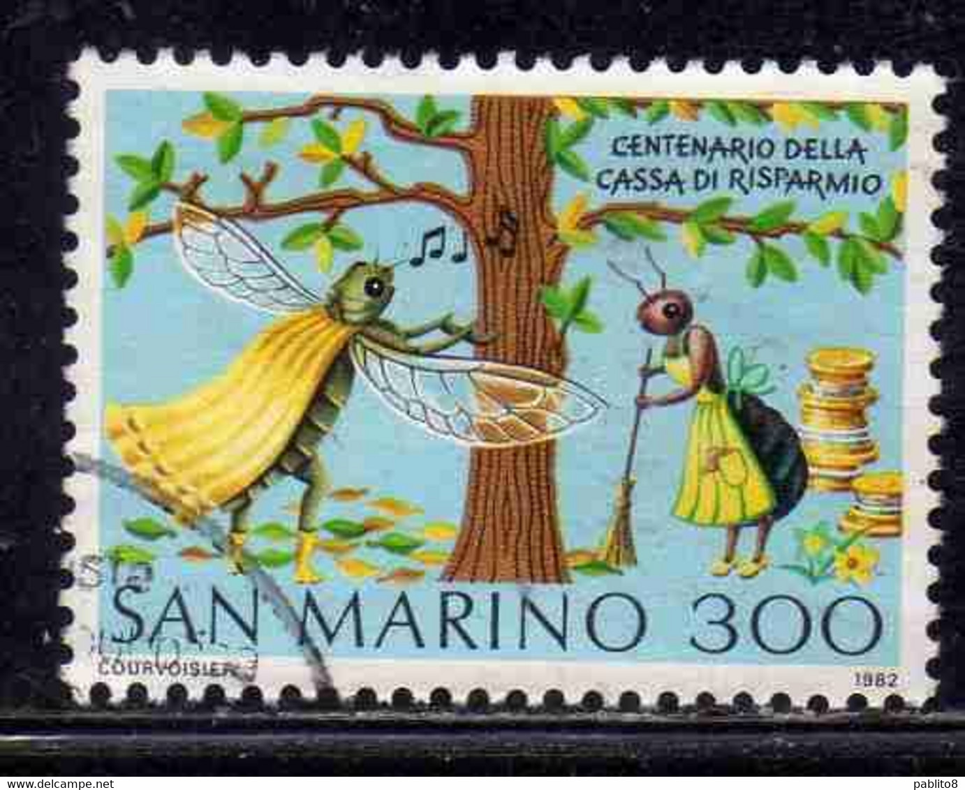 REPUBBLICA DI SAN MARINO 1982 CENTENARIO DELLA CASSA DI RISPARMIO LIRE 300 USATO USED OBLITERE' - Used Stamps