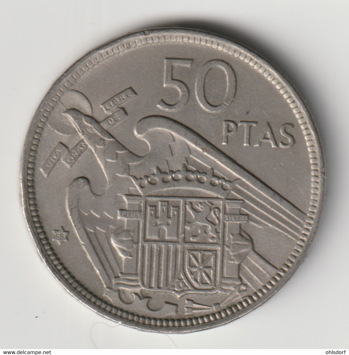 ESPANA 1957 58: 50 Pesetas, 1958, KM 788 - 50 Pesetas