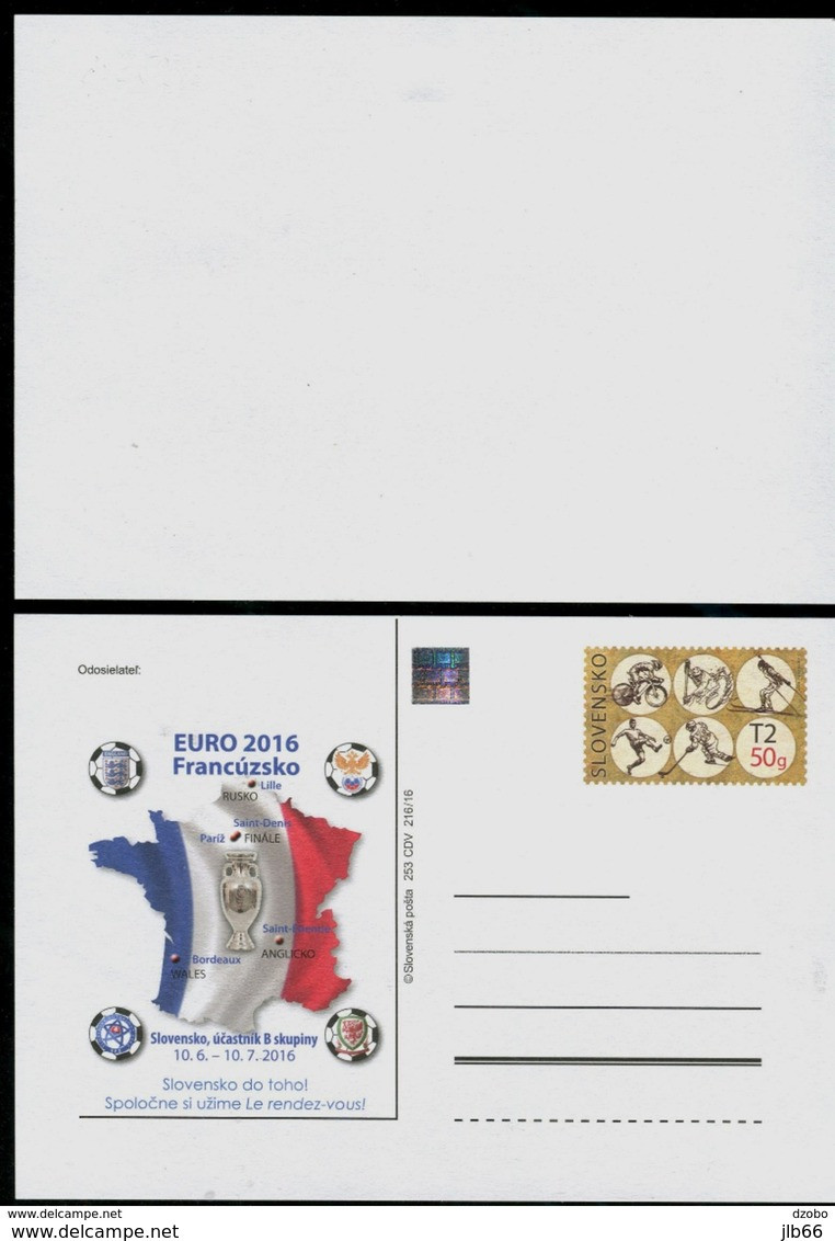 Slovaquie EPC 2016 Euro 2016 Football France Groupe B Avec Russie Angleterre Et Pays De Galles - Cartoline Postali