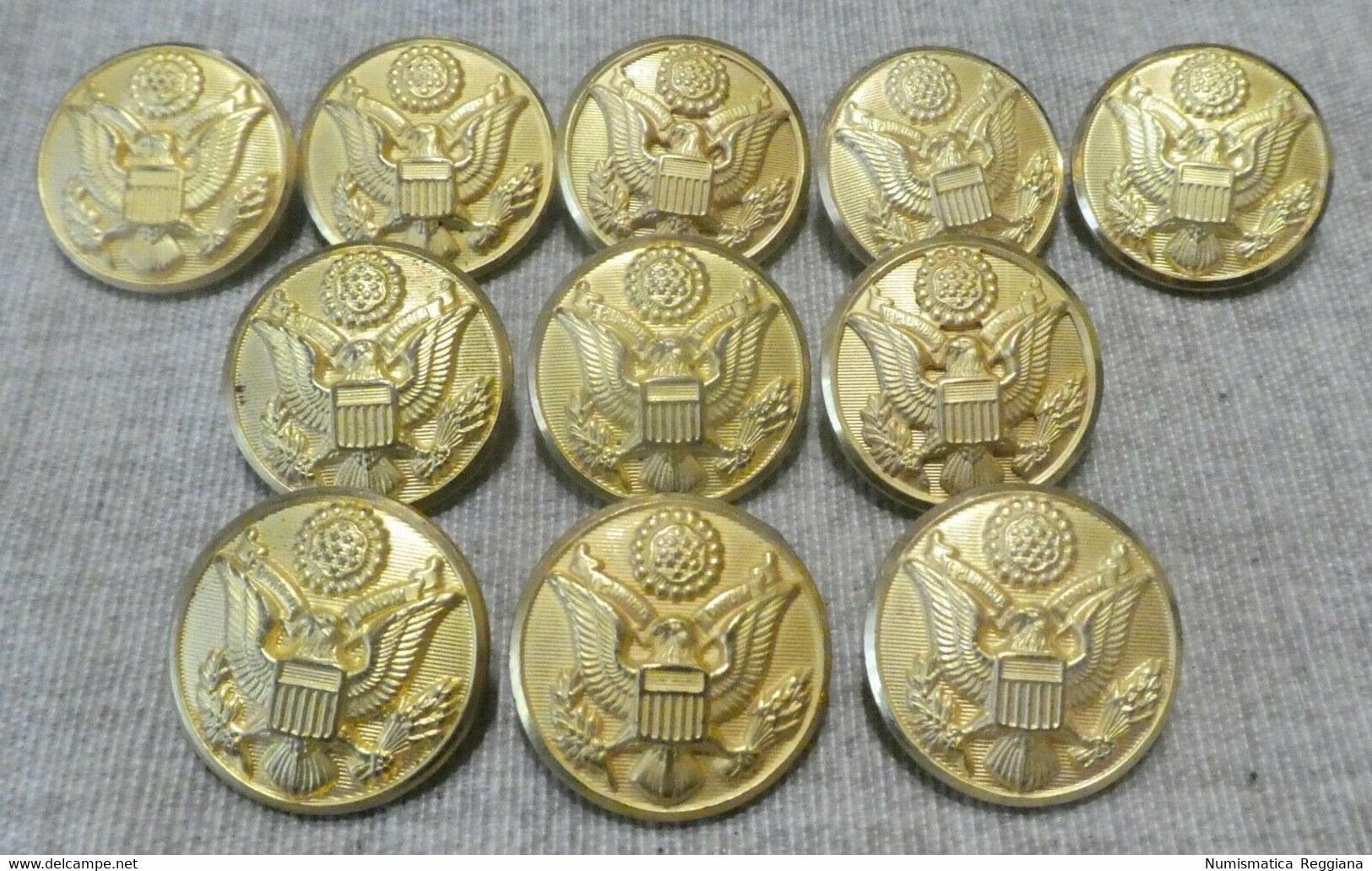 Lotto 11 Bottoni Button US ARMY USAF W.B. CO. (23mm) - Boutons