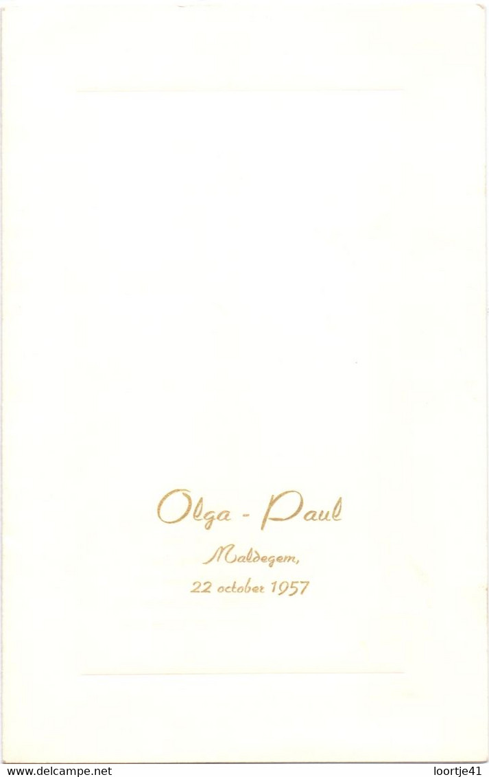 Menu - Maldegem - Feestmaal Huwelijk - Olga X Paul - 22 Oktober 1957 - Menus
