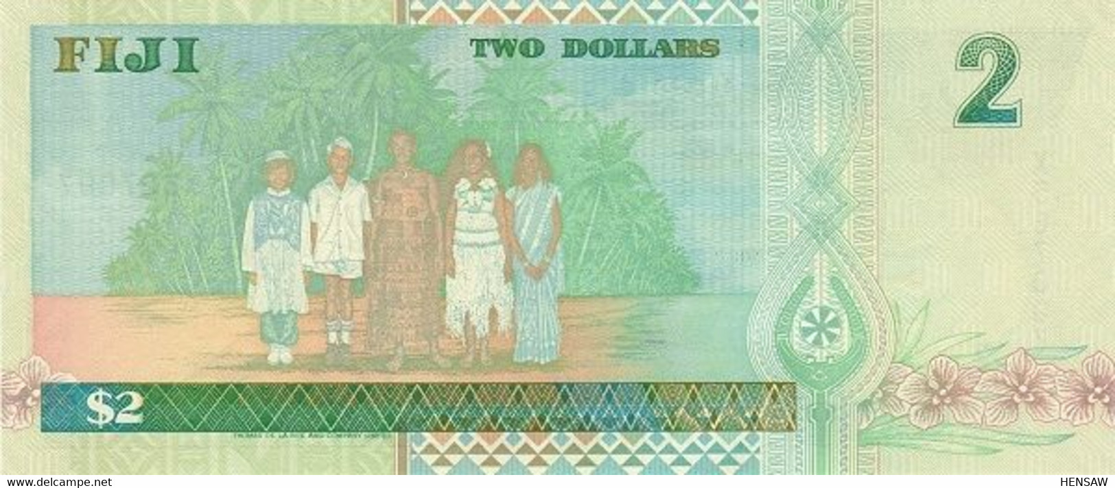FIJI 2 DOLLARS 1996 P 96a SINGLE LETTER PREFIX UNC SC NUEVO - Fiji