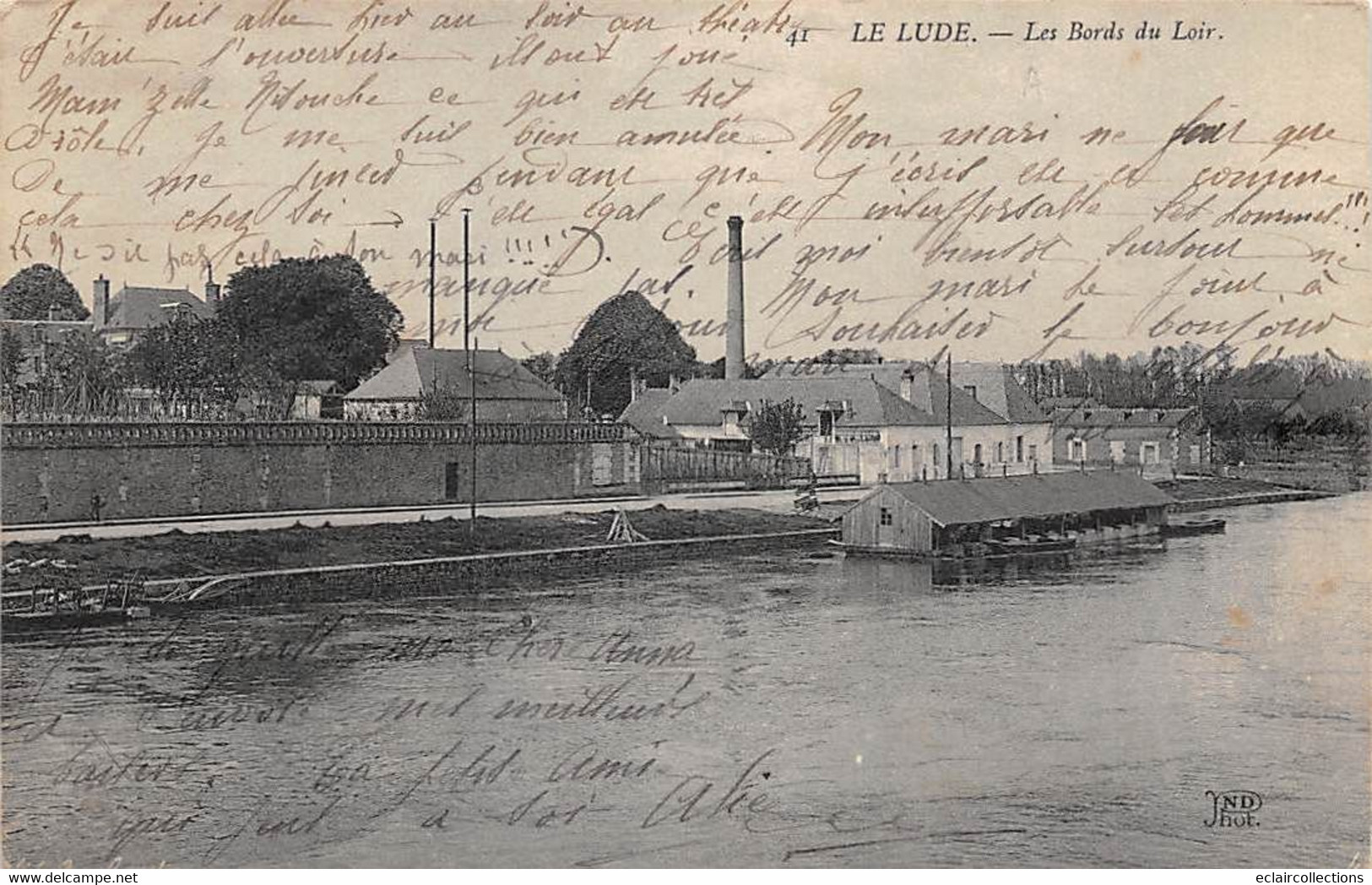 Le Lude        72        Les Bords Du Loir  . Bateau Lavoir.       (voir Scan) - Autres & Non Classés