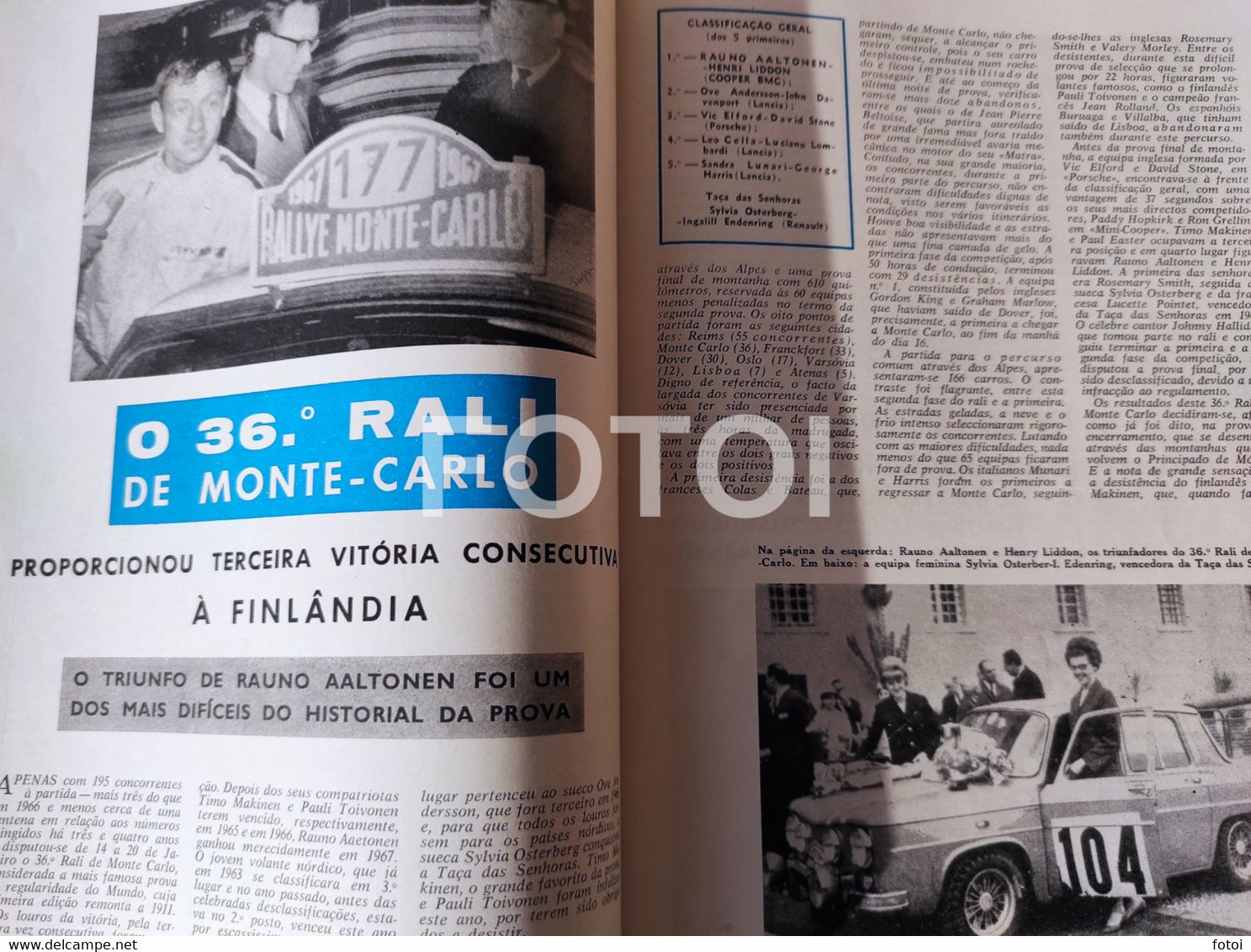 1967 BARCELOS ARTESANATO NSU MACAU GP RALLY MONTE CARLO CITROEN DS  ACP AUTOMOVEL CLUB PORTUGAL - Revues & Journaux
