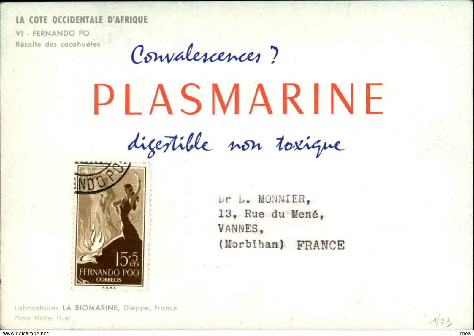 AFRIQUE - FERNANDO POO - Récolte Des Cacahuètes - Publicité Laboratoires La Biomarine - Plasmarine - Non Classés