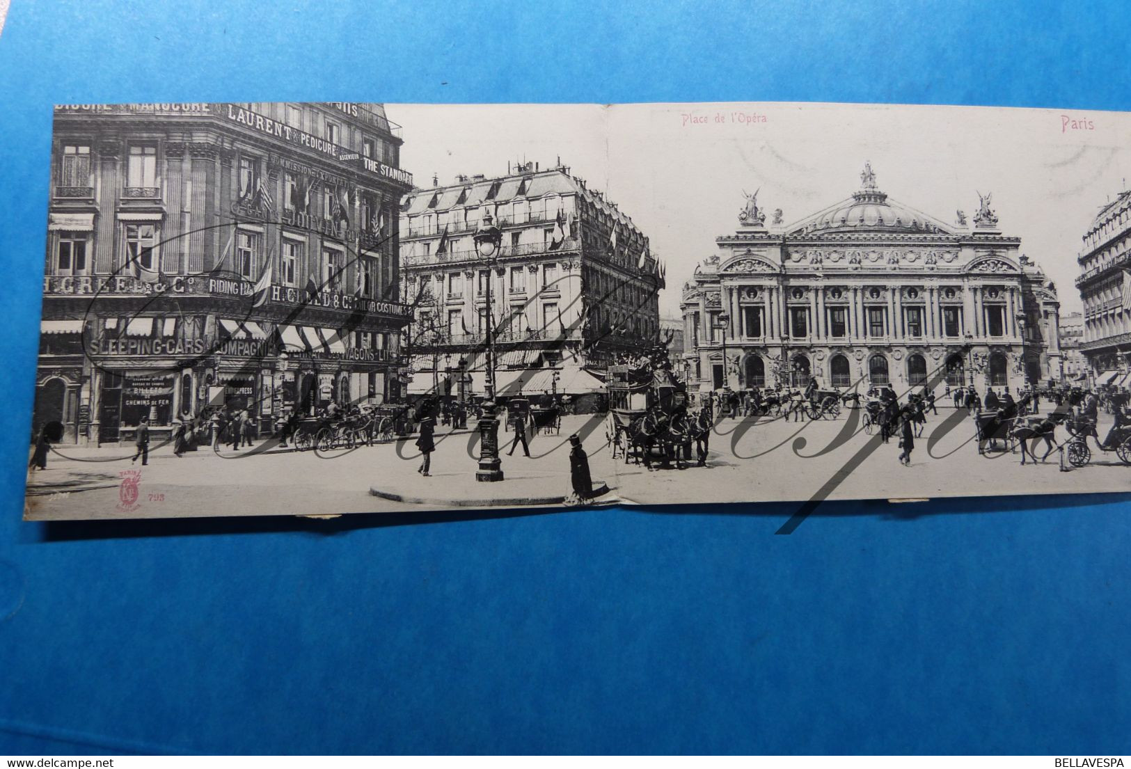 Paris Place De L'Opera  Panorama Trippelkarte Triptyque Doppelkarte  1903 -D75 - Pubs, Hotels, Restaurants