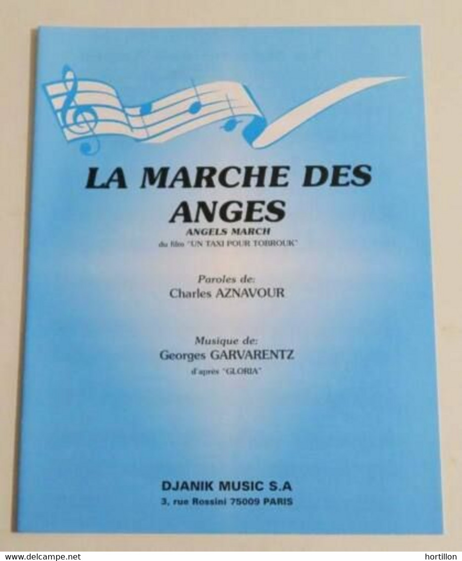 Partition Sheet Music CHARLES AZNAVOUR : La Marche Des Anges * LINO VENTURA - Piano Et Chant - Liederbücher