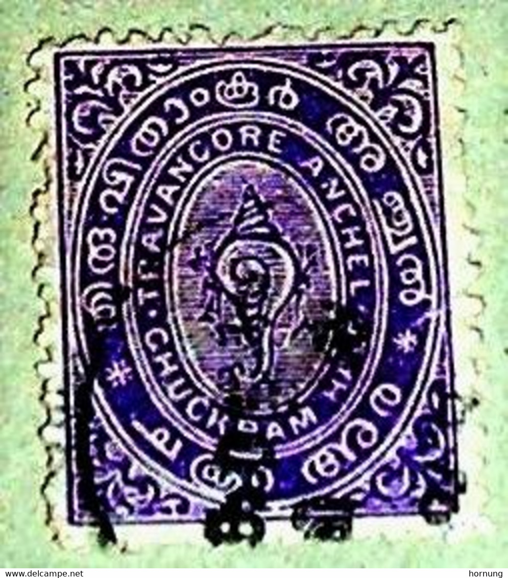India Feudatory State,1870-1940.Travancore  Anchel. - Travancore-Cochin