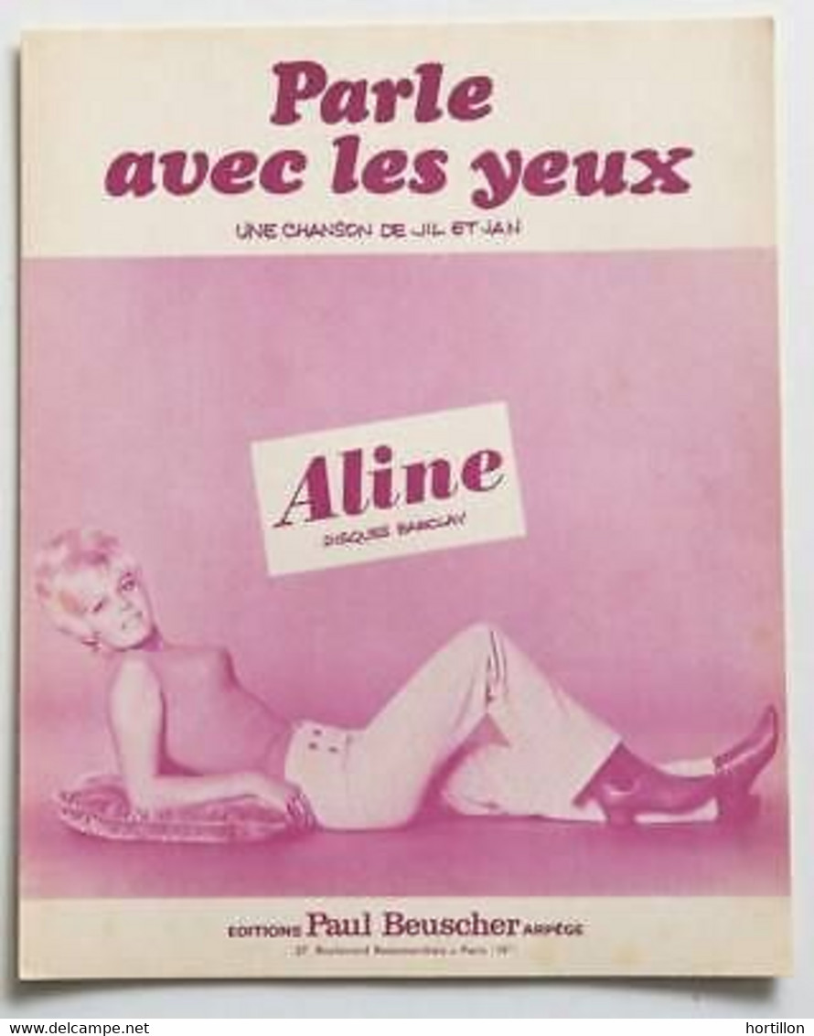 Partition Sheet Music ALINE : Parle Avec Les Yeux * 60's Jil Et Jan - Piano Et Chant - Jazz