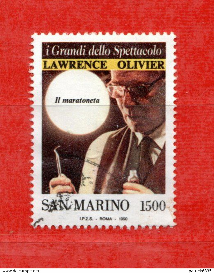 S.Marino ° 1990 - LAWRENCE OLIVIER - " Il MARATONETA ". Unif. 1287 -  Usato. - Used Stamps