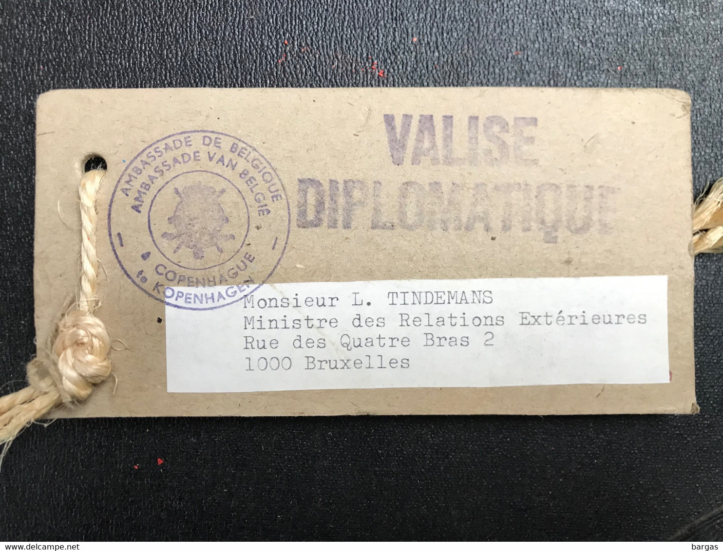 Valise Courrier Diplomatique Avec Cachet Sceau Vers Belgique De Copenhague Danemark - Franking Machines (EMA)