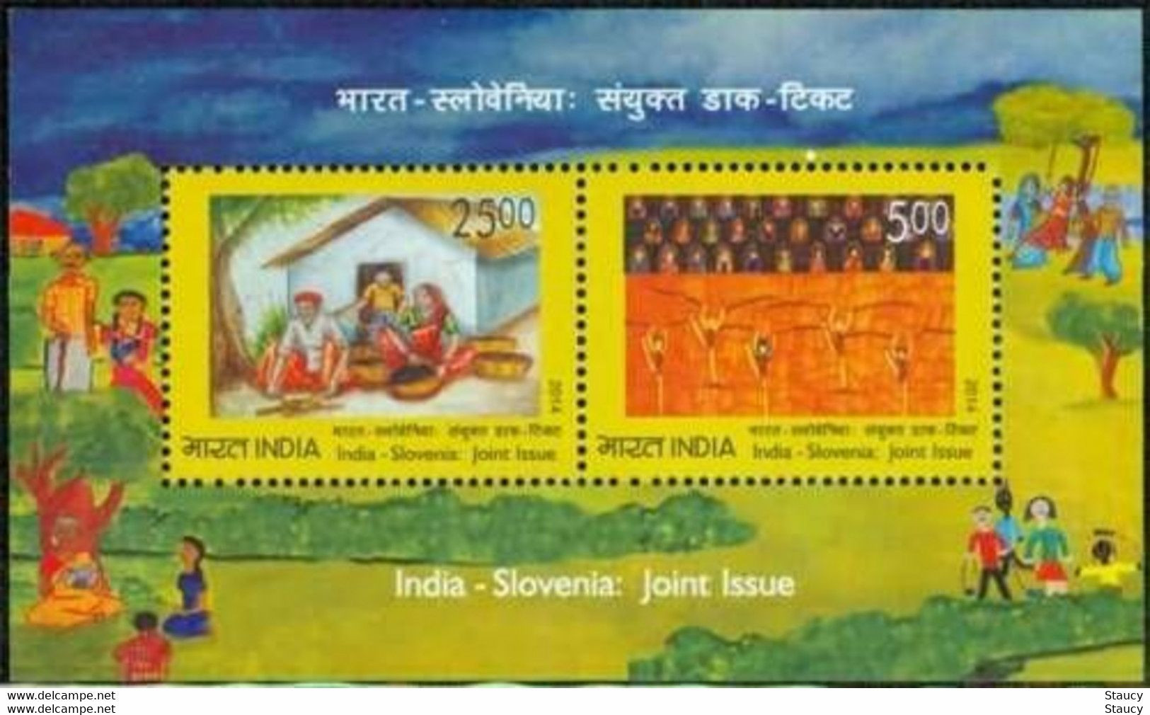 India 2014 Complete/ Full Set Of 4 Different Mini/ Miniature Sheets Year Pack Sports FIFA Soccer Music Buddhism MS MNH - Verzamelingen & Reeksen