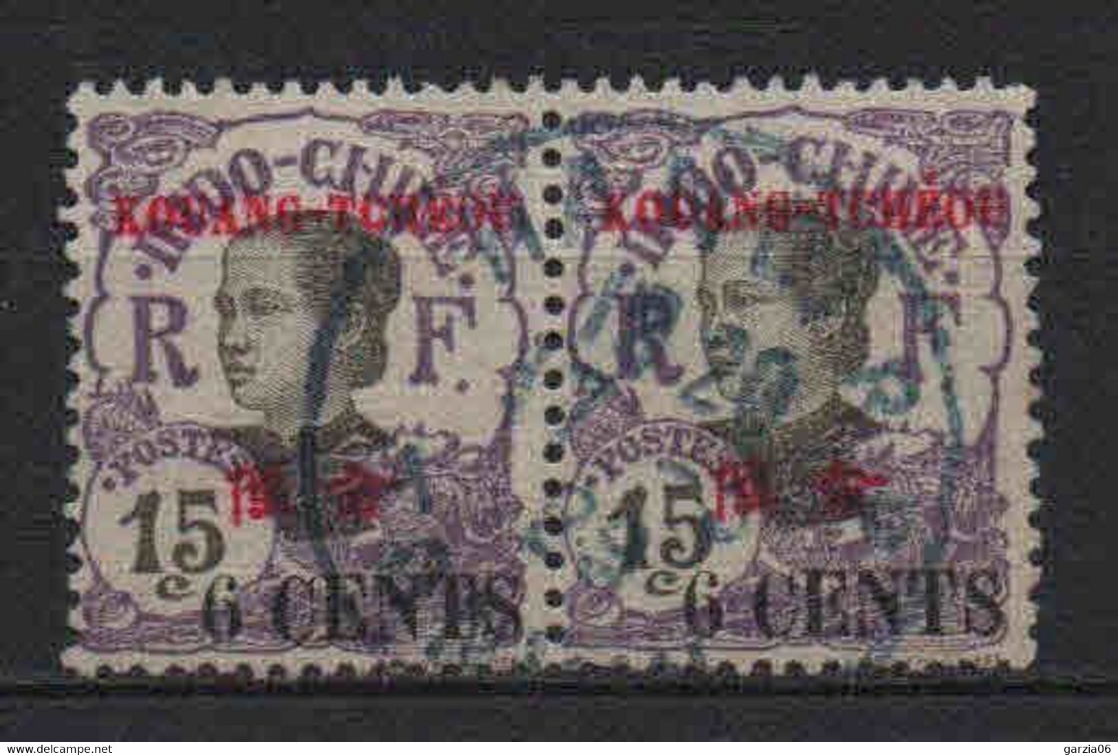 Kouang Tcheou  - 1919 - Tb Indochine Surch     -  N° 40 En Paire - Oblit - Used - Used Stamps