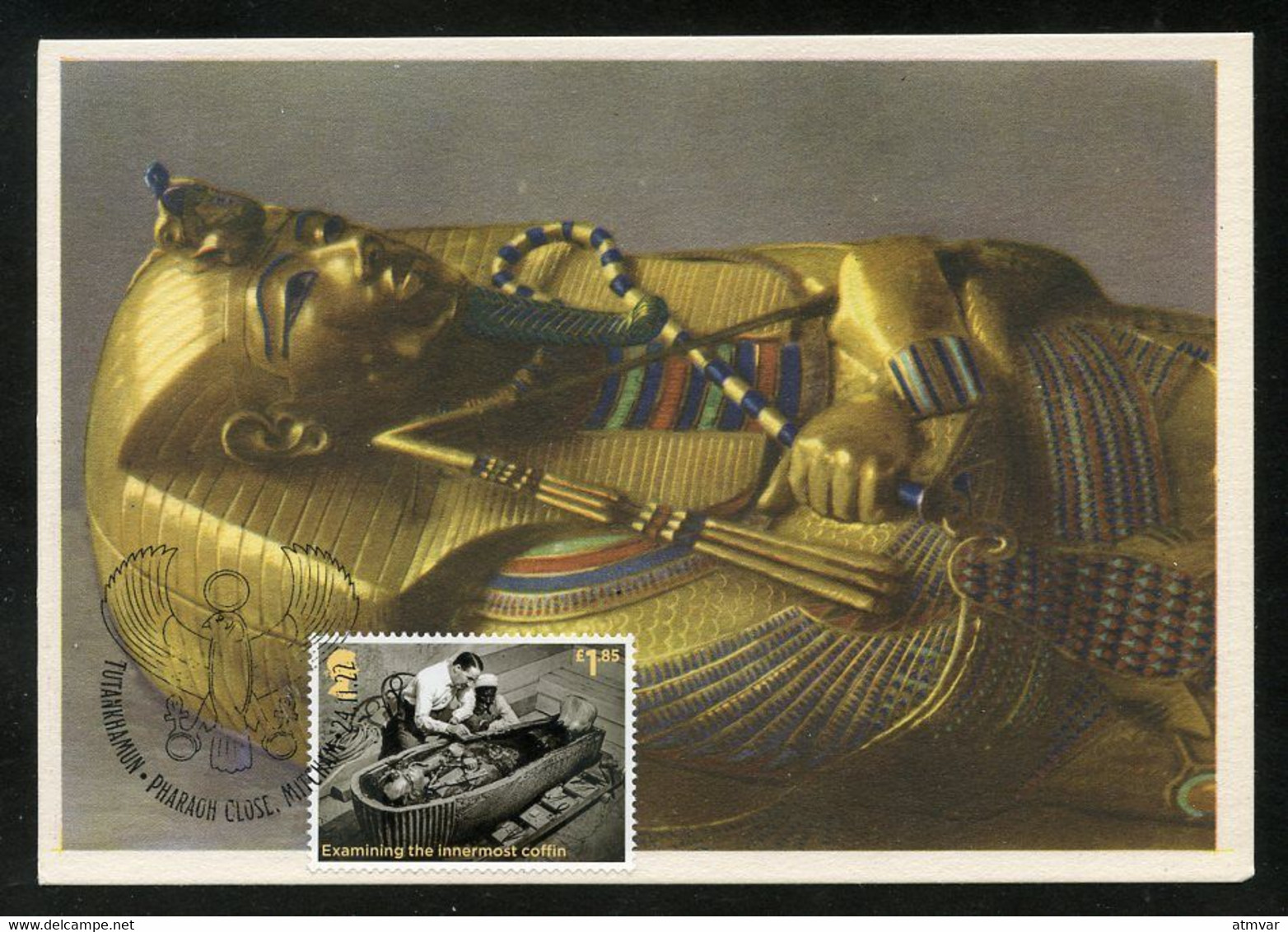 UK / GRANDE BRETAGNE (2022) Carte Maximum Card Tutankhamun, Toutânkhamon, Tutanchamun - Examining The Innermost Coffin - Maximum Cards