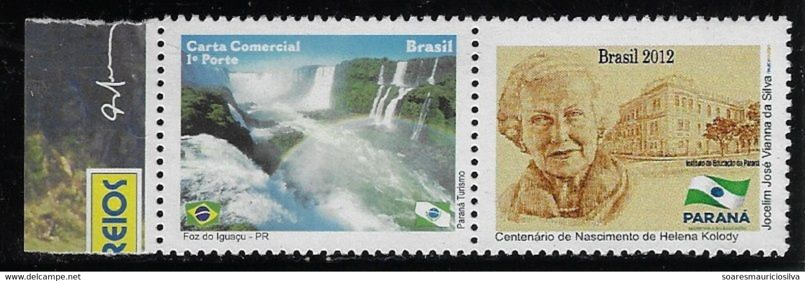 Brazil RHM-C-2996 Personalized Stamp Iguazu Falls 2010 Centenary Of The Birth Of The Poet Helena Kolody - Gepersonaliseerde Postzegels