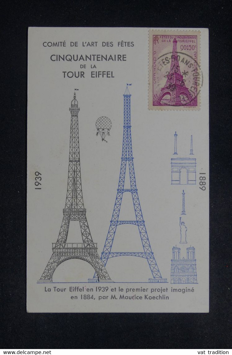 FRANCE - Carte Maximum En 1939 -Tour Eiffel  - L 138022 - 1930-1939
