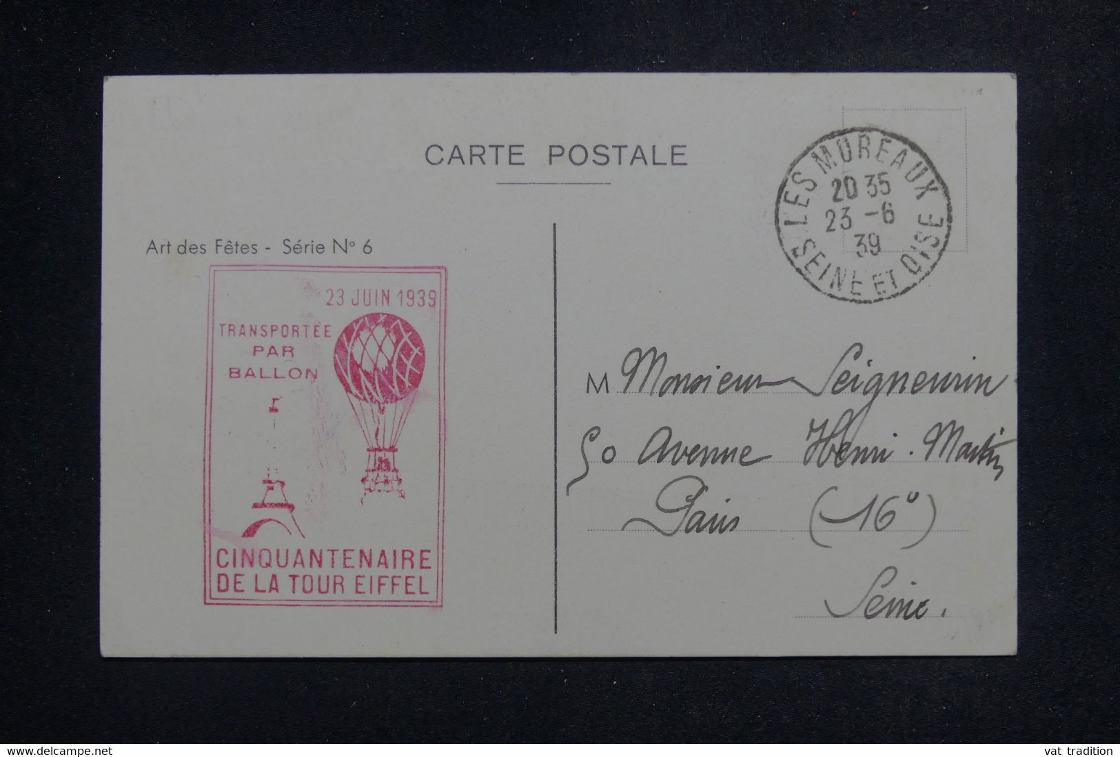 FRANCE - Carte Maximum En 1939 -Tour Eiffel  - L 138022 - 1930-1939