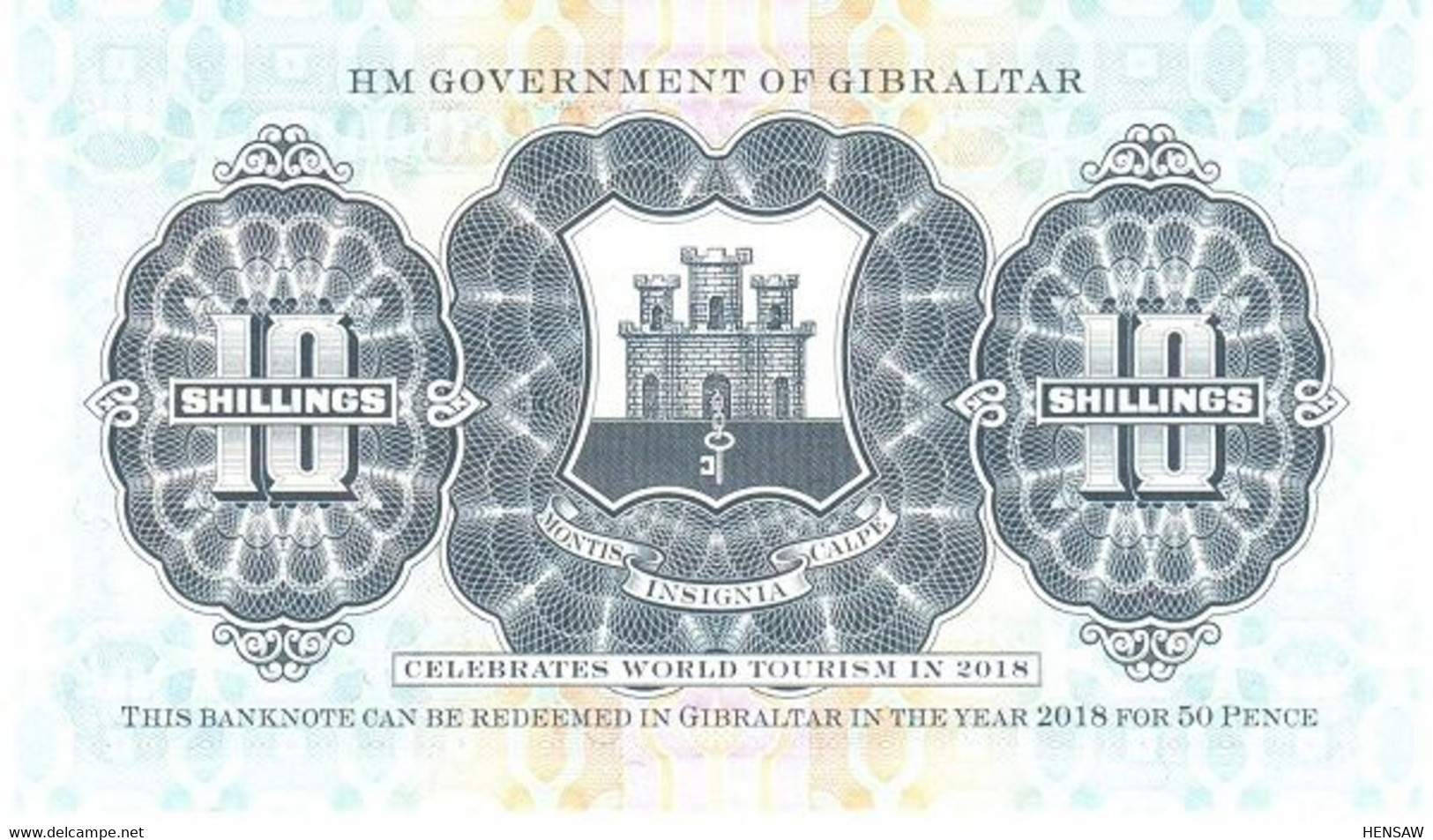 GIBRALTAR 10 SHILLINGS 2018 P 41 UNC SC - Gibraltar