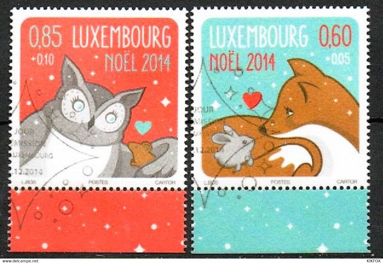 LUXEMBOURG, LUXEMBURG 2014, MI 2026-2027,  WEIHNACHTEN, NOEL,  ESST GESTEMPELT - Used Stamps
