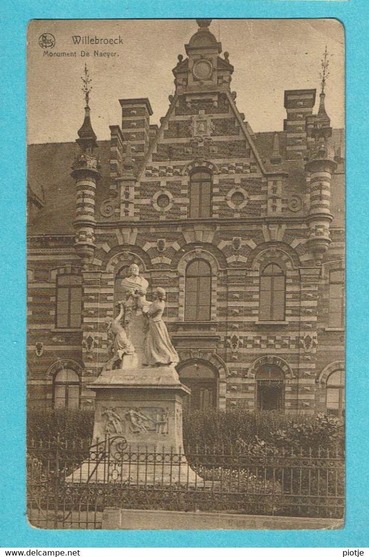 * Willebroek - Willebroeck (Antwerpen) * (Nels, Impr. J. Emmers) Monument De Naeyer, Statue, Memorial, Façade - Willebroek