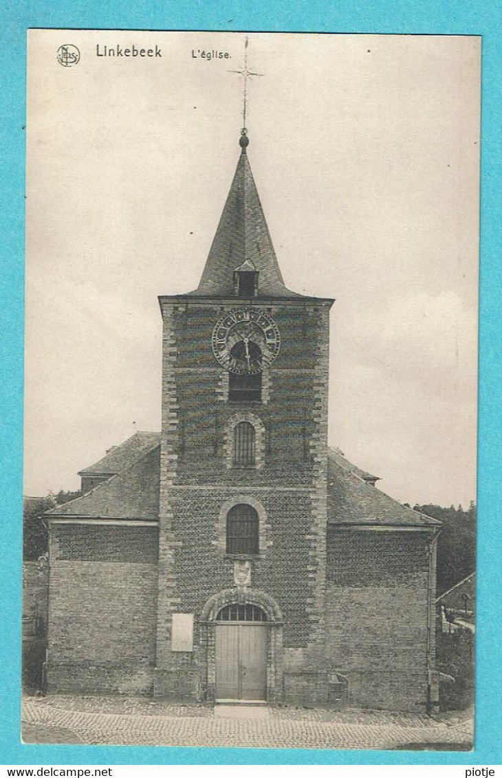 * Linkebeek (Vlaams Brabant) * (Ed Nels) L'église, Kerk, Church, Kirche, Entrée, Horloge, Clock, Old - Linkebeek