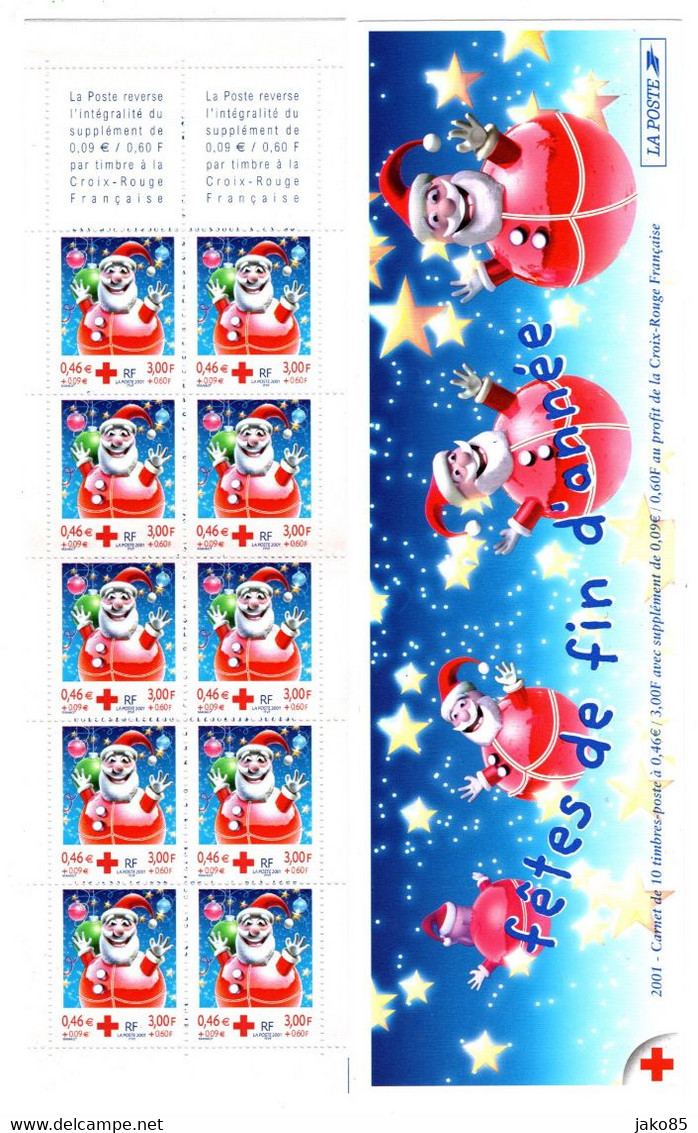 - FRANCE - 2001 - YT N° 3436a - ** - Croix Rouge - Père Noel - TB - Croix Rouge