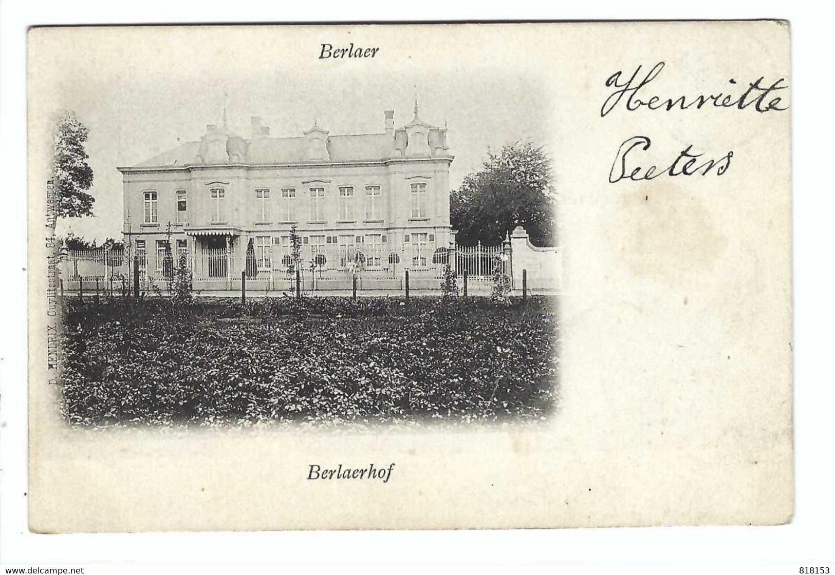 Berlaar  Berlaer Berlaerhof   +/- 1905 - Berlaar