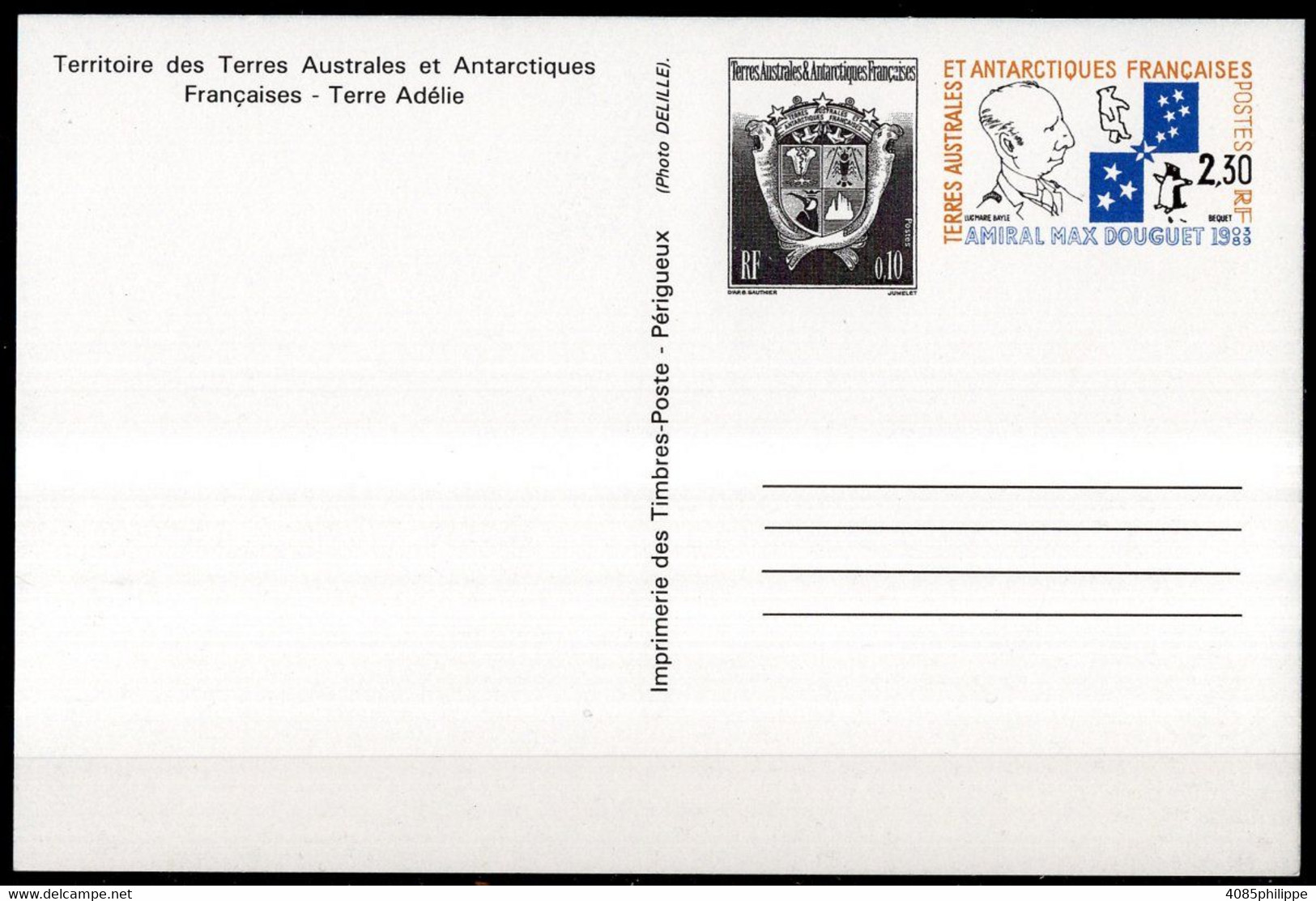 TAAF  Entier Postal N°2-CP Neuf TB Cote 9€00 - Entiers Postaux