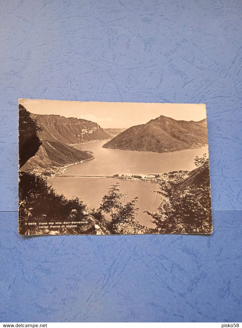 Svizzera-vista Dal Mte.san Salvatore Verso Ponte Di Melide-fg-1957 - Melide