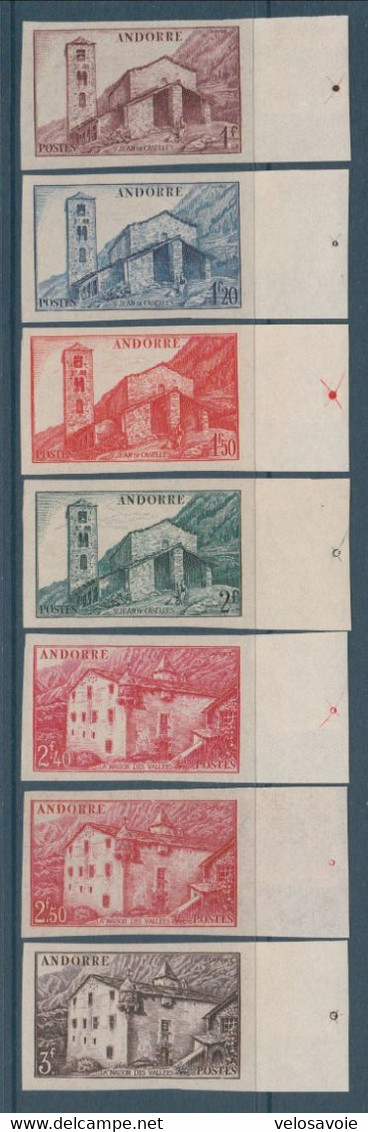 ANDORRE N° 100/118 SAUF N° 108A EN NON DENTELES  ** CHARNIERE SUR LE BORD DE FEUILLE TTB - Ongebruikt